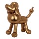 FIGURA PERRO CANICHE RESINA ORO ROSA 22X11X22 CM.