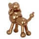 FIGURA PERRO CANICHE RESINA ORO ROSA 22X11X22 CM.