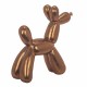 FIGURA PERRO GLOBO RESINA ORO ROSA 25X9.5X27 CM.