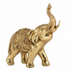 FIGURA ELEFANTE RESINA DORADO 13X6X16 CM.