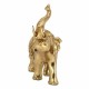 FIGURA ELEFANTE RESINA DORADO 13X6X16 CM.