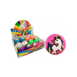 LOTE DE 12 PELOTAS INFANTILES CON LUCES "UNICORNIO" 5.5 CM.