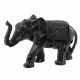 FIGURA ELEFANTE EFECTO MARMOL RESINA NEGRO 29X11.5X19 CM.