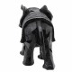 FIGURA ELEFANTE EFECTO MARMOL RESINA NEGRO 29X11.5X19 CM.