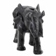 FIGURA ELEFANTE EFECTO MARMOL RESINA NEGRO 29X11.5X19 CM.