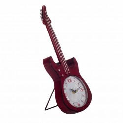 RELOJ SOBREMESA GUITARRA RETRO METAL ROJO 14X3.5X34.50 CM.