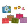 MONEDERO DE PIEL RELIEVE CON FLOR DE FIELTRO