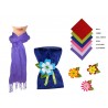 PASHMINA DE LINO LISA CON FLOR DE FIELTRO