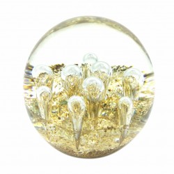 PISAPAPEL DORADO VIDRIO 8X8X8 CM.