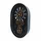 RELOJ PARED CON NÚMEROS ROMANOS INDUSTRIAL METAL Y CRISTAL 35X8X54 CM.