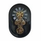 RELOJ PARED CON NÚMEROS ROMANOS INDUSTRIAL METAL Y CRISTAL 35X8X54 CM.