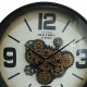 RELOJ PARED MAQUINARIA INDUSTRIAL METAL Y CRISTAL 60X8X60 CM.