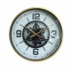 RELOJ PARED MAQUINARIA INDUSTRIAL METAL Y CRISTAL 60X9X60 CM.