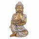 FIGURA BUDA SENTADO RESINA DORADO 18X15X30 CM.