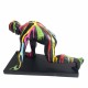 FIGURA HOMBRE CORREDOR DESNUDO MULTICOLOR GRAFITI RESINA 36.50X17X21 CM.