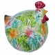 HUCHA GALLINA MULTICOLOR GRAFITI RESINA TROPICAL 16.50X13.5X18 CM.