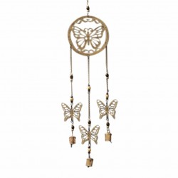 ARMONIZADOR MÓVIL DE VIENTO COLGANTE MARIPOSAS METAL 15X2X70 CM.