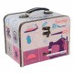 CAJA COSTURA MÁQUINA DE COSER CON SET COSTURA COSTUREROS MADERA 25.5X18X20 CM.