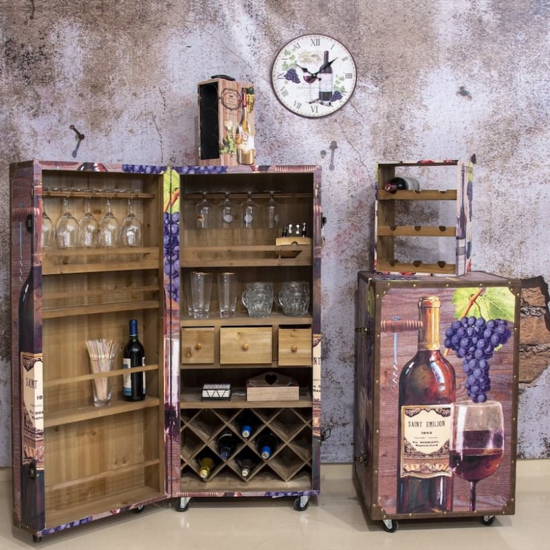 Armario Botellero vino, botelleros originales para bares, cocinas