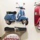 PLACA PARED VESPA AZUL/NARANJA RETRO 