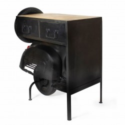 MUEBLE BARRA BAR MOTO SCOOTER HIERRO Y MADERA DE MANGO 88X48X92.50 CM.