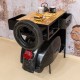 MUEBLE BARRA BAR MOTO SCOOTER HIERRO Y MADERA DE MANGO 88X48X92.50 CM.