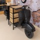 MUEBLE BARRA BAR MOTO SCOOTER HIERRO Y MADERA DE MANGO 120X70X103 CM.