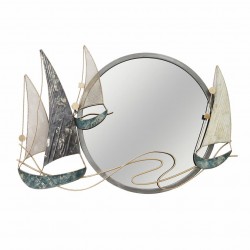ADORNO PARED BARCOS ESPEJO METAL 78X4.5X56 CM.