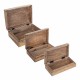 SET 3 CAJAS CORAL MADERA RECTANGULARES 25.5X18X8.5 CM.