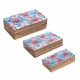 SET 3 CAJAS CORAL MADERA RECTANGULARES 25.5X18X8.5 CM.