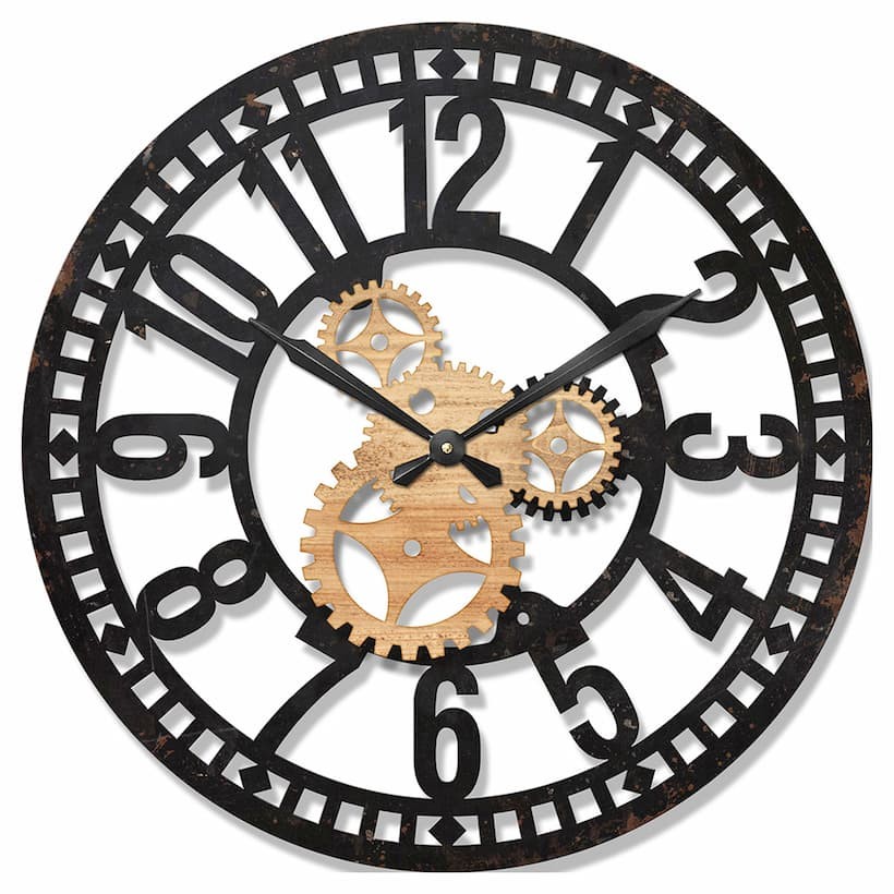RELOJ PARED MAQUINARIA INDUSTRIAL METAL 60X3.5X60 CM