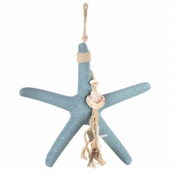 ADORNO COLGANTE PARED ESTRELLA DE MAR MADERA 37X5.5X37 CM.