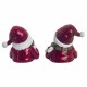 SET 2 FIGURAS PAPÁ NOEL Y MUÑECO DE NIEVE ROJO RESINA 12X9X13 CM.