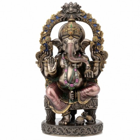 FIGURA GANESHA SENTADA RESINA 12X9X26 CM.