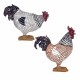 SET 2 FIGURAS GALLO Y GALLINA RESINA RÚSTICO 14X6.50X15 CM.