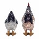 SET 2 FIGURAS GALLO Y GALLINA RESINA RÚSTICO 14X6.50X15 CM.