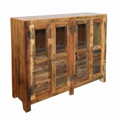 MUEBLE 4 PUERTAS RÚSTICO MADERA 117X40X107 CM.