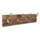 PERCHA 4 POMOS ANTIGUA MADERA DE DERIVA RÚSTICO 54X10X15 CM.
