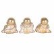 SET 3 FIGURAS MONJES DORADOS RESINA 13X9X13 CM.