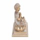 FIGURA PORTAVELAS T-LITE BUDA SENTADO DORADO RESINA ORIENTAL 24.50X9.5X17 CM.