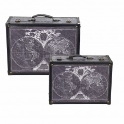 SET 2 CAJAS MALETA MAPAMUNDI 40.50X15.50X30.50 CM.