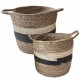 SET 2 CESTAS MACETEROS CON ASAS FIBRA VEGETAL CUERDA 35X35X32 CM.