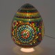 LÁMPARA MESA HUEVO INDIA VIDRIO 26X26X36 CM.