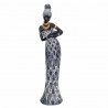 FIGURA AFRICANA RESINA 8.5X6.5X34 CM.