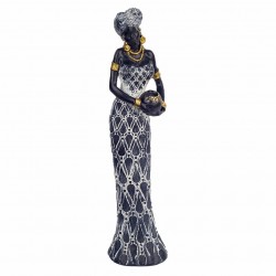 FIGURA AFRICANA RESINA 7.5X6.5X33 CM.