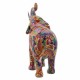 FIGURA ELEFANTE MULTICOLOR RESINA 28X11.5X28 CM.