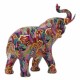 FIGURA ELEFANTE MULTICOLOR RESINA 28X11.5X28 CM.