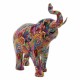 FIGURA ELEFANTE MULTICOLOR RESINA 28X11.5X28 CM.