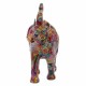 FIGURA ELEFANTE MULTICOLOR RESINA 28X11.5X28 CM.