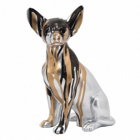 FIGURA PERRO CHIHUAHUA RESINA 16X11X25.50 CM.